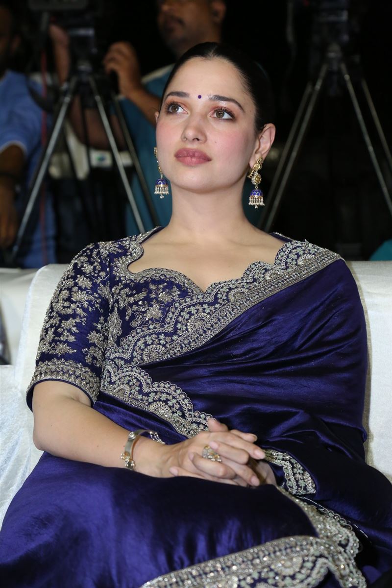 Bollywood Actress Tamannaah Bhatia In Blue Saree